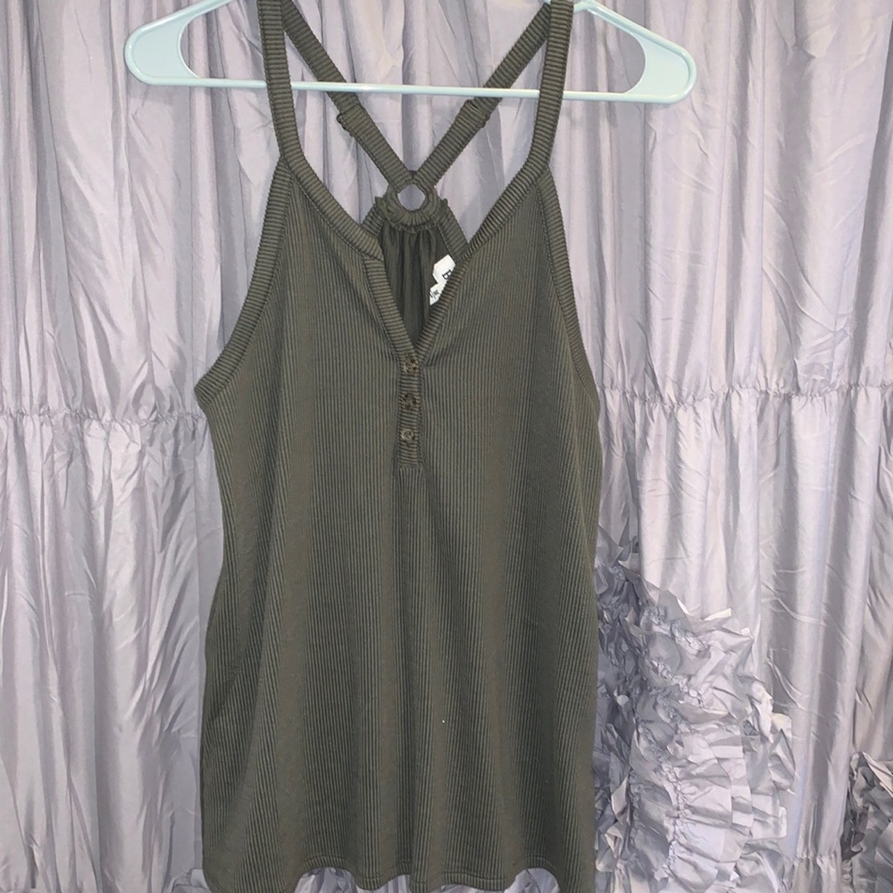 Green ribbed tank